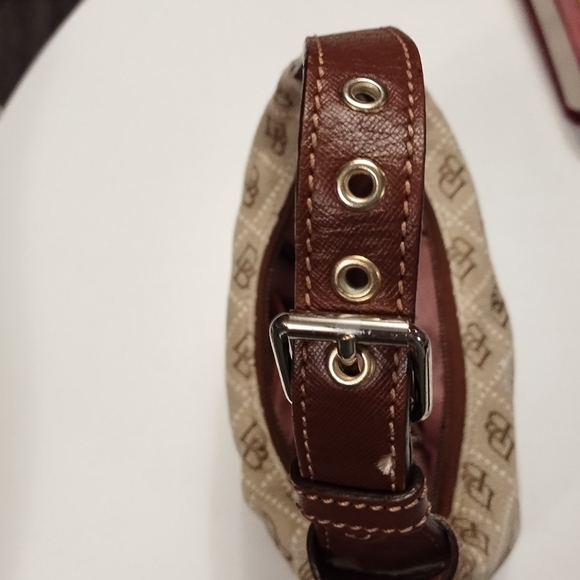 DB Logo Mini Bucket Hobo Bag With Leather Trim - Picture 6 of 14